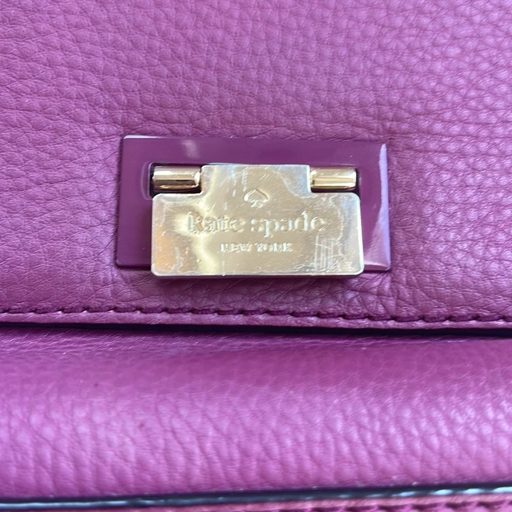 Women’s Kate Spade Burgundy/Purple Leather/Suede Satchel Bag